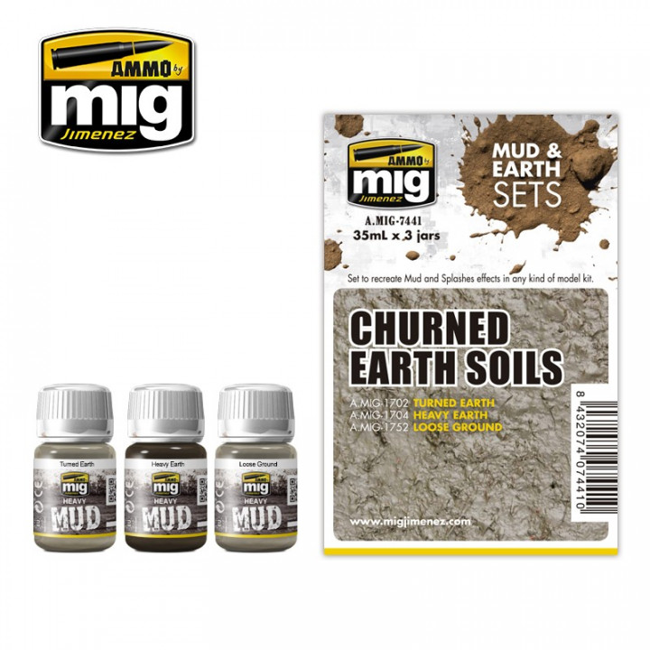 Boxart Mud & Earth Set - Churned Earth Soils  Ammo by Mig Jimenez