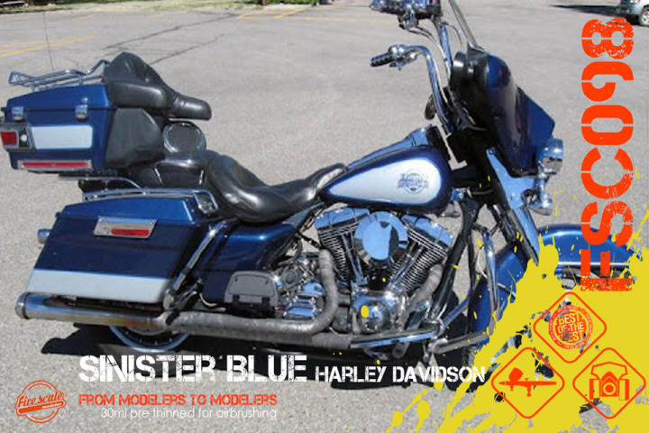 Boxart Sinister Blue Harley Davidson  Fire Scale Colors